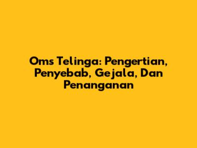 Oms Telinga: Pengertian, Penyebab, Gejala, Dan Penanganan