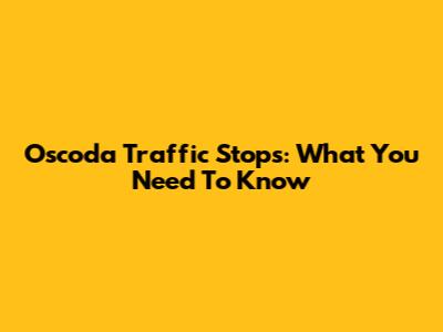 Oscoda Traffic Stops: What You Need To Know