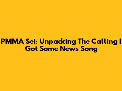 PMMA Sei: Unpacking The "Calling I Got Some News" Song