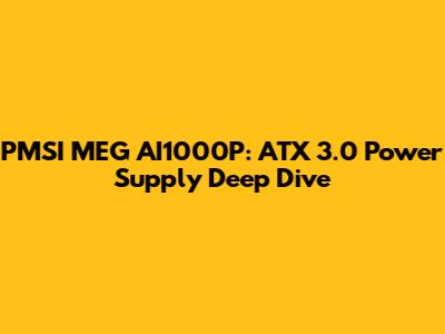 PMSI MEG AI1000P: ATX 3.0 Power Supply Deep Dive