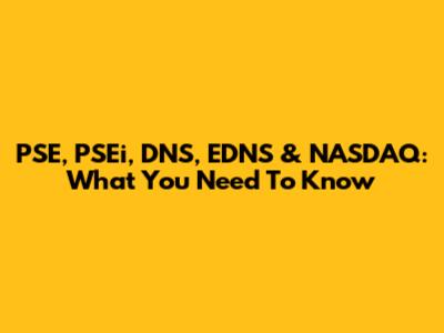 PSE, PSEi, DNS, EDNS & NASDAQ: What You Need To Know