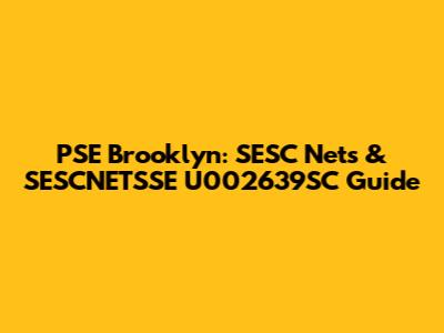 PSE Brooklyn: SESC Nets & SESCNETSSE U002639SC Guide