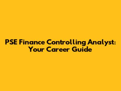 PSE Finance Controlling Analyst: Your Career Guide