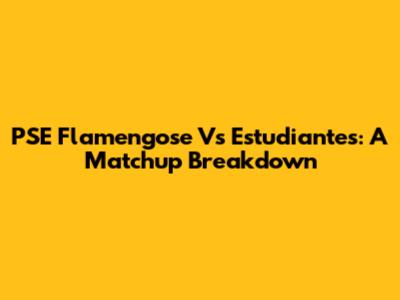 PSE Flamengose Vs Estudiantes: A Matchup Breakdown