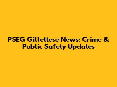 PSEG Gillettese News: Crime & Public Safety Updates