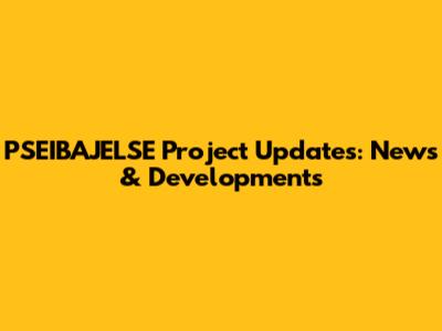 PSEIBAJELSE Project Updates: News & Developments