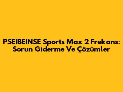 PSEIBEINSE Sports Max 2 Frekans: Sorun Giderme Ve Çözümler