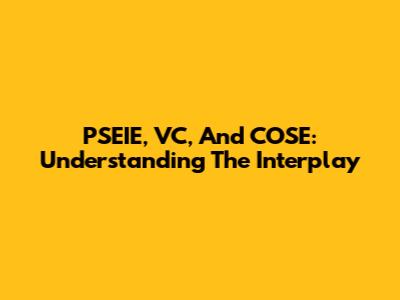 PSEIE, VC, And COSE: Understanding The Interplay