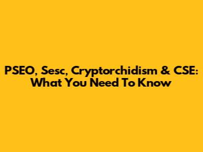 PSEO, Sesc, Cryptorchidism & CSE: What You Need To Know