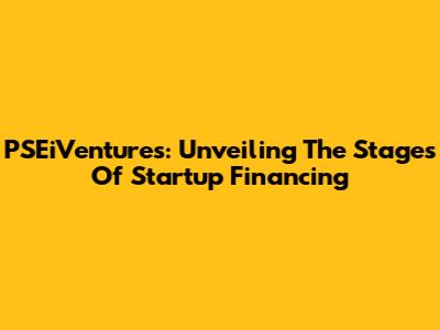 PSEiVentures: Unveiling The Stages Of Startup Financing