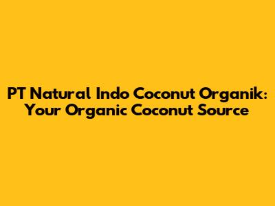 PT Natural Indo Coconut Organik: Your Organic Coconut Source