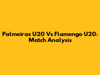 Palmeiras U20 Vs Flamengo U20: Match Analysis