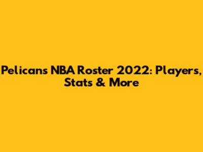 Pelicans NBA Roster 2022: Players, Stats & More