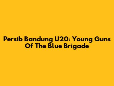 Persib Bandung U20: Young Guns Of The Blue Brigade