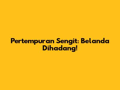 Pertempuran Sengit: Belanda Dihadang!