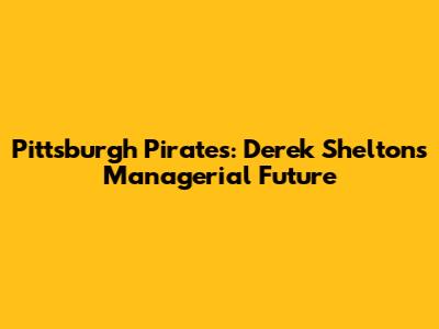 Pittsburgh Pirates: Derek Shelton's Managerial Future