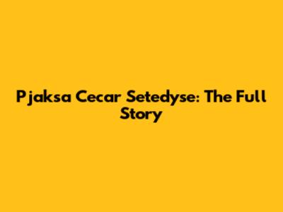 Pjaksa Cecar Setedyse: The Full Story