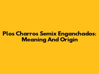 Plos Charros Semix Enganchados: Meaning And Origin