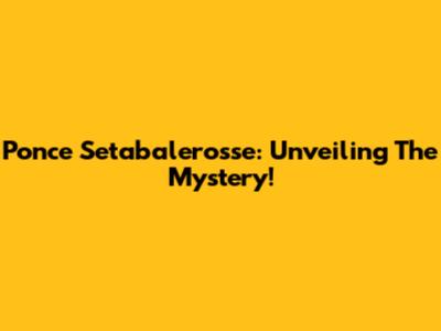 Ponce Setabalerosse: Unveiling The Mystery!
