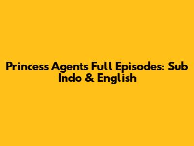 Princess Agents Full Episodes: Sub Indo & English