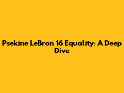 Psekine LeBron 16 Equality: A Deep Dive