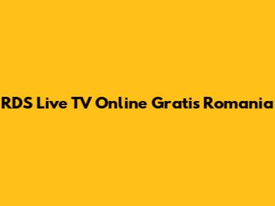 RDS Live TV Online Gratis Romania