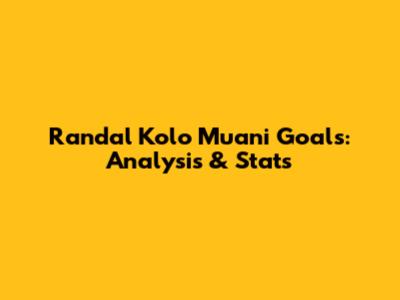 Randal Kolo Muani Goals: Analysis & Stats