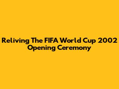 Reliving The FIFA World Cup 2002 Opening Ceremony