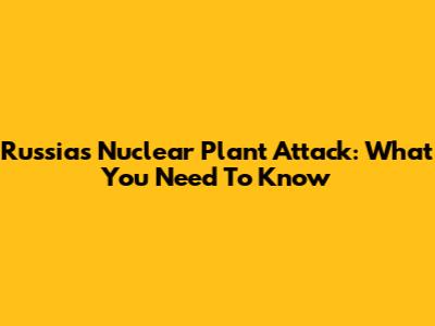 Russia's Nuclear Plant Attack: What You Need To Know