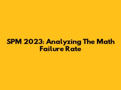 SPM 2023: Analyzing The Math Failure Rate