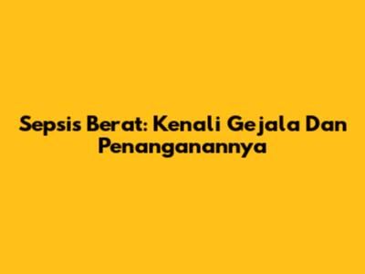 Sepsis Berat: Kenali Gejala Dan Penanganannya