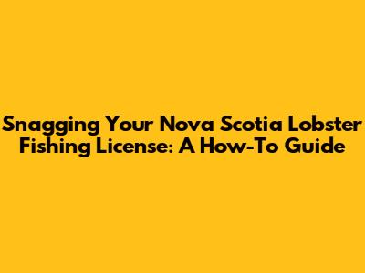 Snagging Your Nova Scotia Lobster Fishing License: A How-To Guide