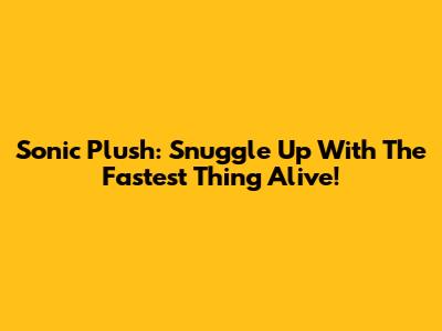 Sonic Plush: Snuggle Up With The Fastest Thing Alive!