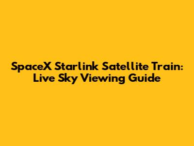 SpaceX Starlink Satellite Train: Live Sky Viewing Guide