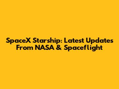 SpaceX Starship: Latest Updates From NASA & Spaceflight