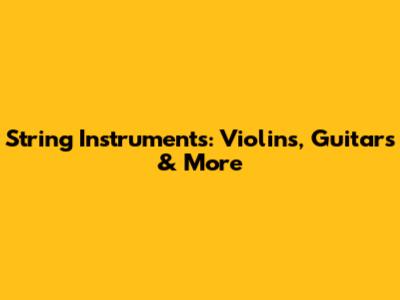 String Instruments: Violins, Guitars & More