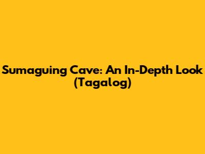 Sumaguing Cave: An In-Depth Look (Tagalog)