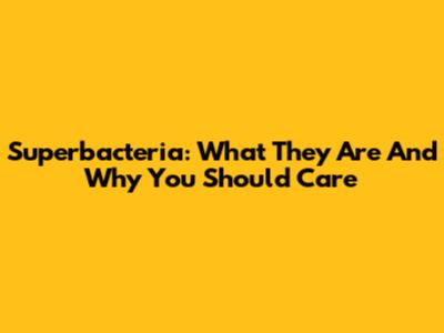Superbacteria: What They Are And Why You Should Care