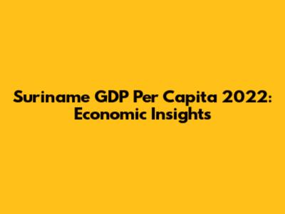 Suriname GDP Per Capita 2022: Economic Insights