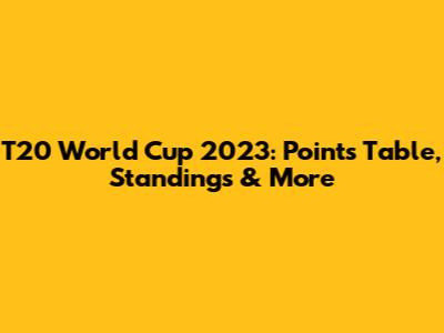 T20 World Cup 2023: Points Table, Standings & More