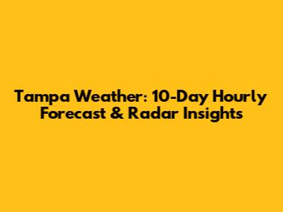 Tampa Weather: 10-Day Hourly Forecast & Radar Insights