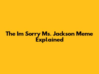 The "I'm Sorry Ms. Jackson" Meme Explained