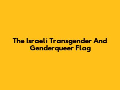 The Israeli Transgender And Genderqueer Flag