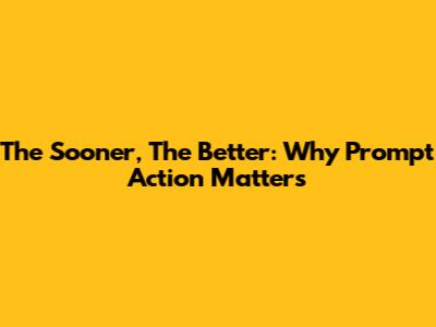 The Sooner, The Better: Why Prompt Action Matters