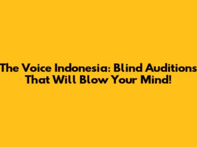 The Voice Indonesia: Blind Auditions That Will Blow Your Mind!