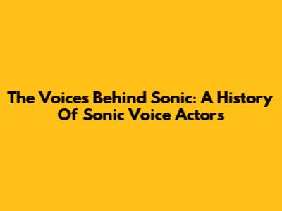 The Voices Behind Sonic: A History Of Sonic Voice Actors