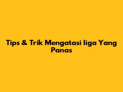 Tips & Trik Mengatasi Iiga Yang Panas