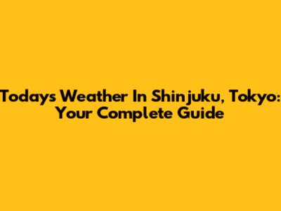 Today's Weather In Shinjuku, Tokyo: Your Complete Guide