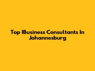 Top IBusiness Consultants In Johannesburg