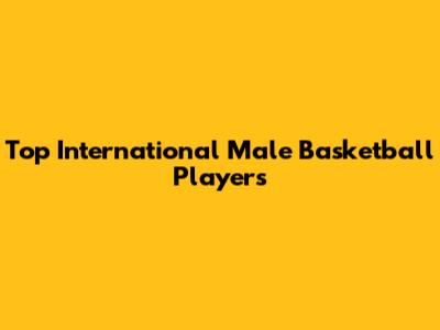 Top International Male Basketball Players